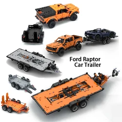 2024 NEW MOC Technical Can Tilted Pickups F-150 Raptor Trailer Model Building Blocks DIY 42126 Bricks Assembly Set Toys Gifts