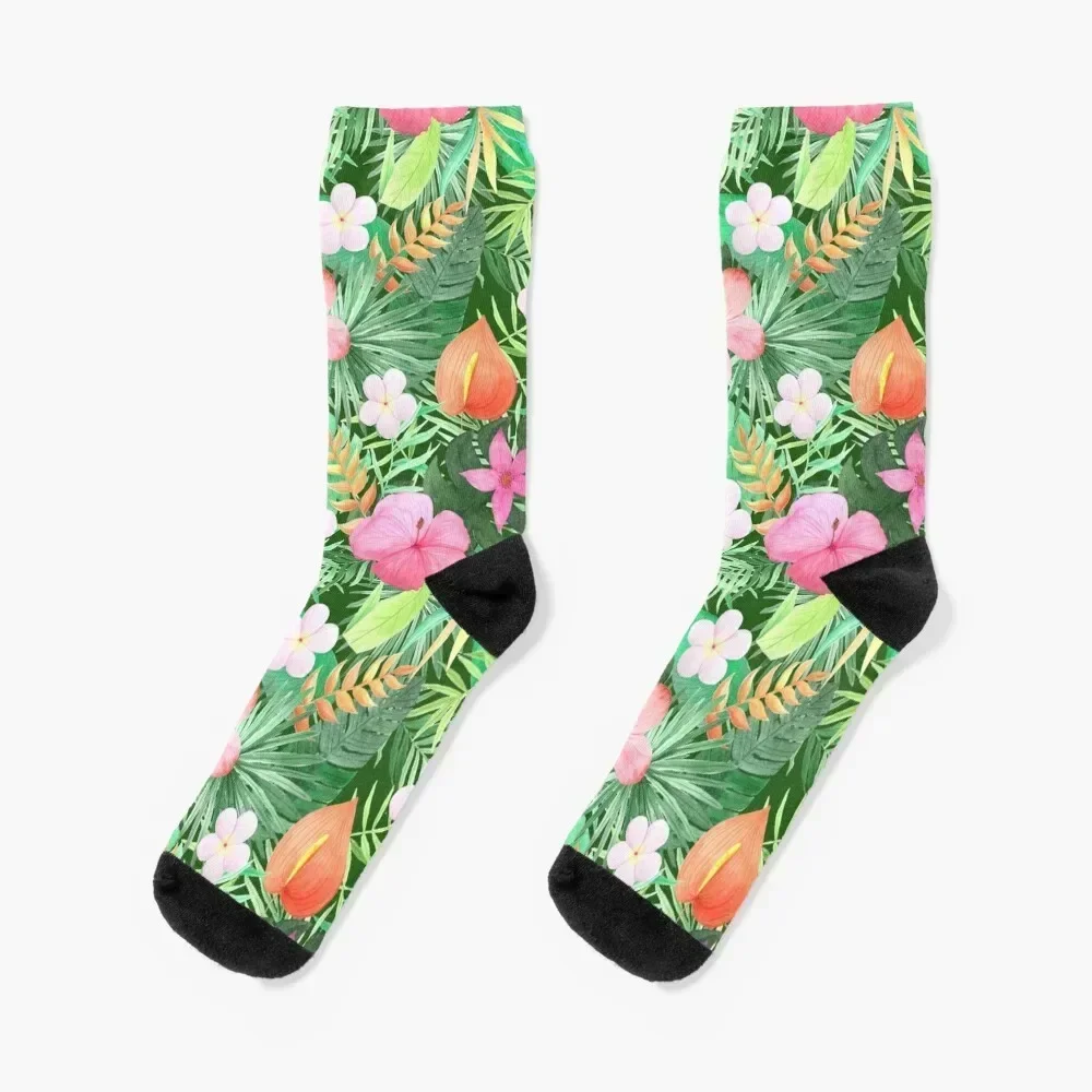 

Tropical leaves pattern Socks basketball new in's Men's winter gifts Men Socks Luxury Brand Women's