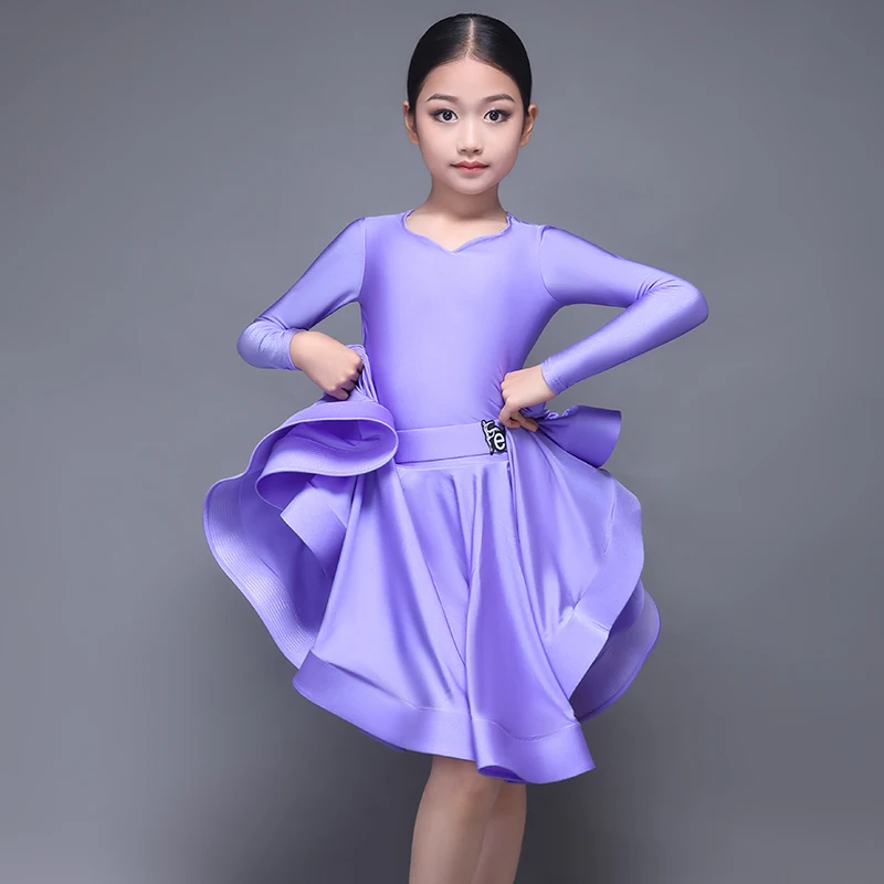 

Стандартная униформа для соревнований по индивидуальному заказу для девочек, платье для латинских танцев, детская элитная женская одежда с длинными рукавами, правила