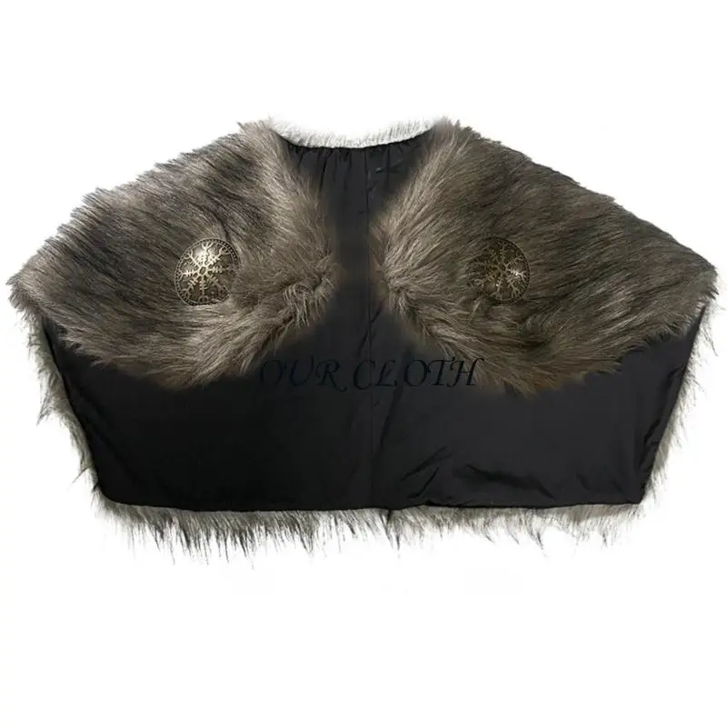 

Medieval Furry Collar Men LARP Cosplay Costume Accessory for Halloween Cosplay Y1AC