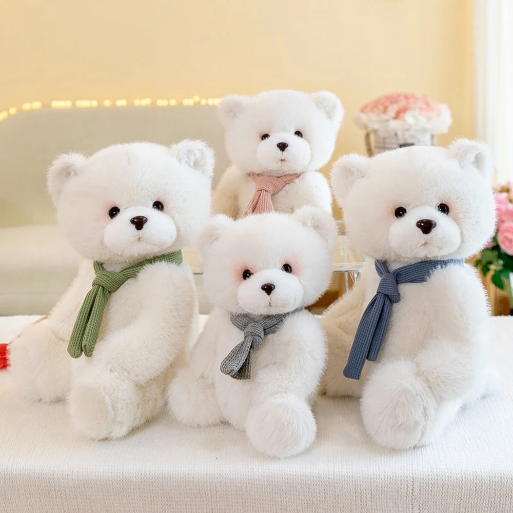 25cm Cute Honey Boo Boo Teddy Bear Four Color Plush Toy Wearing Scarf Doll Birthday Wedding Gift Boy Girl Living Room Decoration