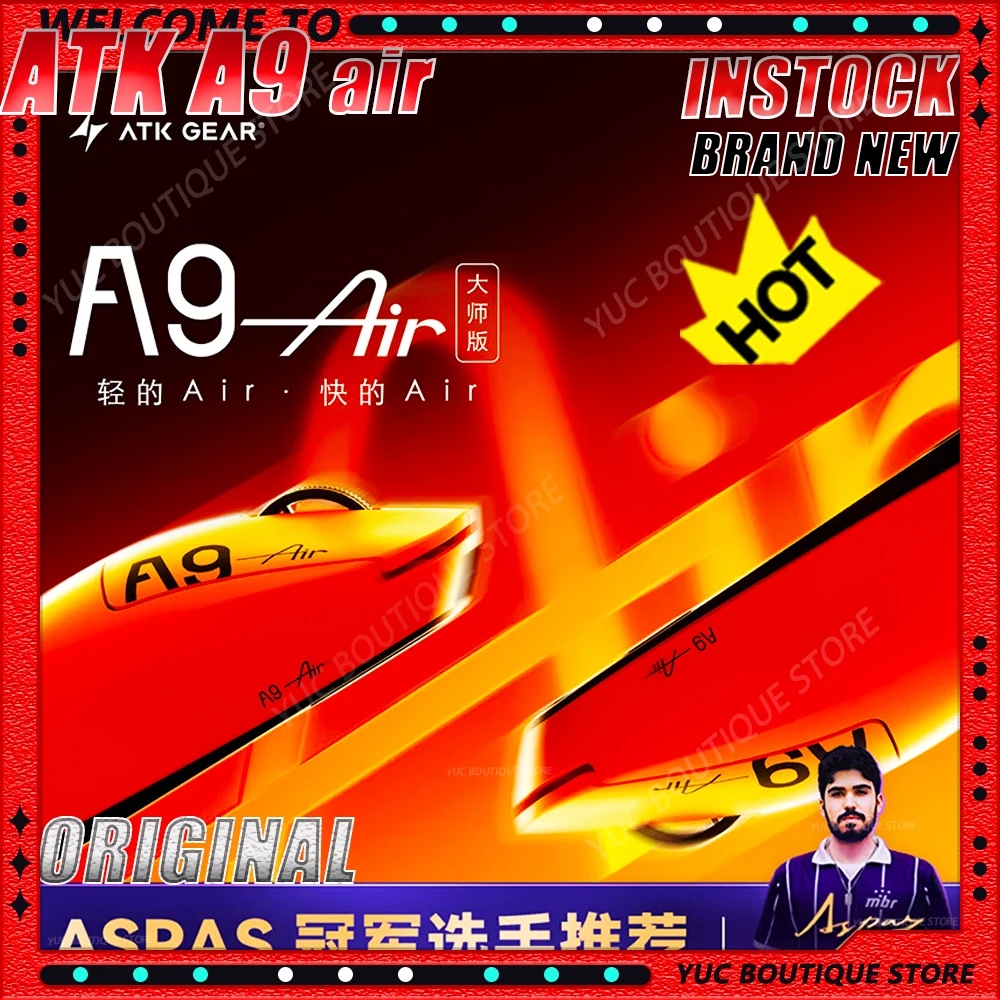 

NEW ATK A9 Air Ultimate Wireless Mouse Master Edition PAW3950UItra 53gUltra Lightweight Ergonomic Game E-sports Custom Accessory