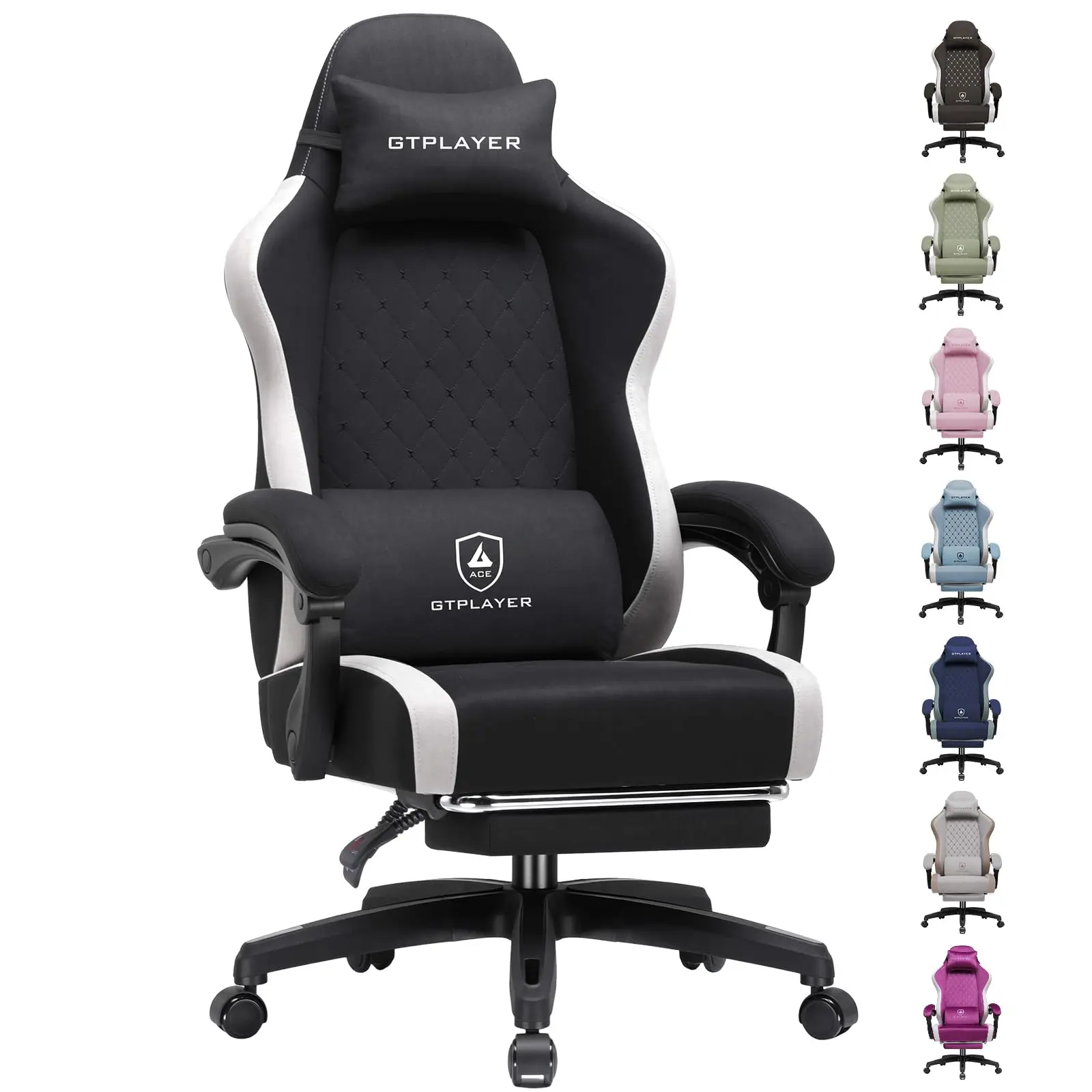 Gaming Chair, Ergonomic Computer Chair with Footrest and Lumbar Support, High Back Recliner Chair 350lbs, Height