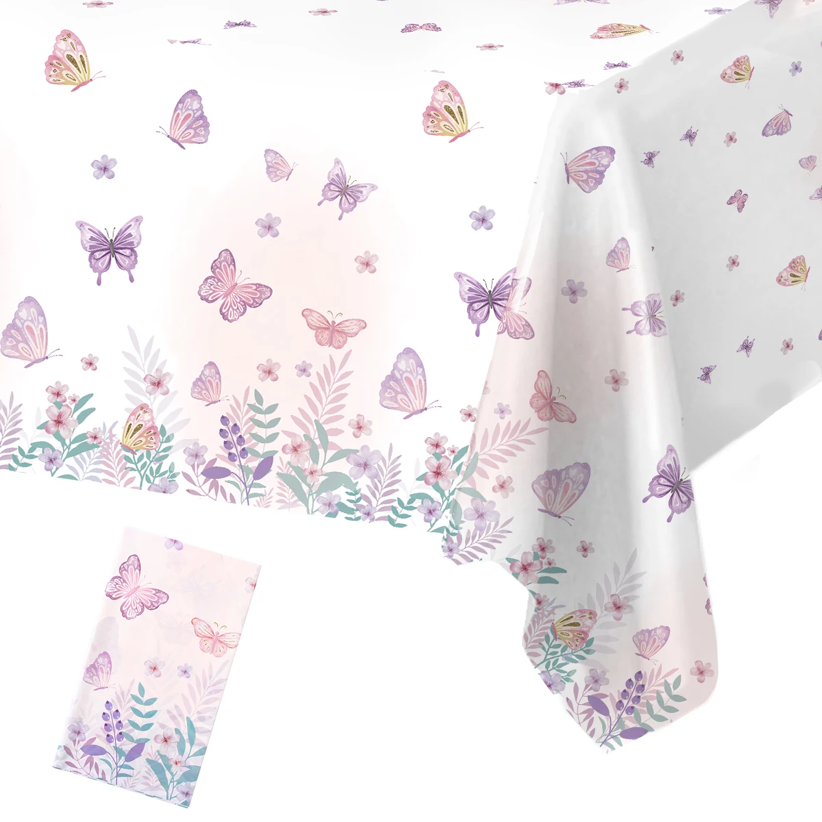 Butterfly Birthday Party Waterproof Tablecloth Spring Summer Outdoor Butterfly Party Table Decor Girl Happy Birthday Party Decor