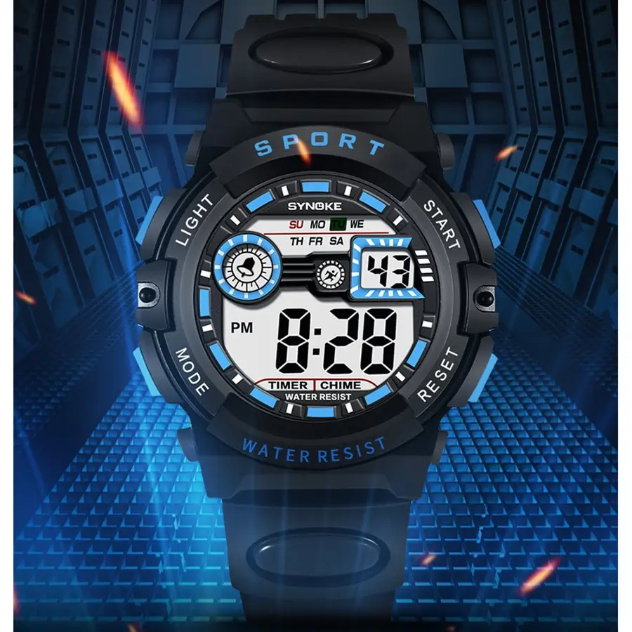 SYNOKE Men Student Movement Digital Watch Waterproof Fall Proof And Shock Resistant Multi Function Sports Watch Boy Luminous