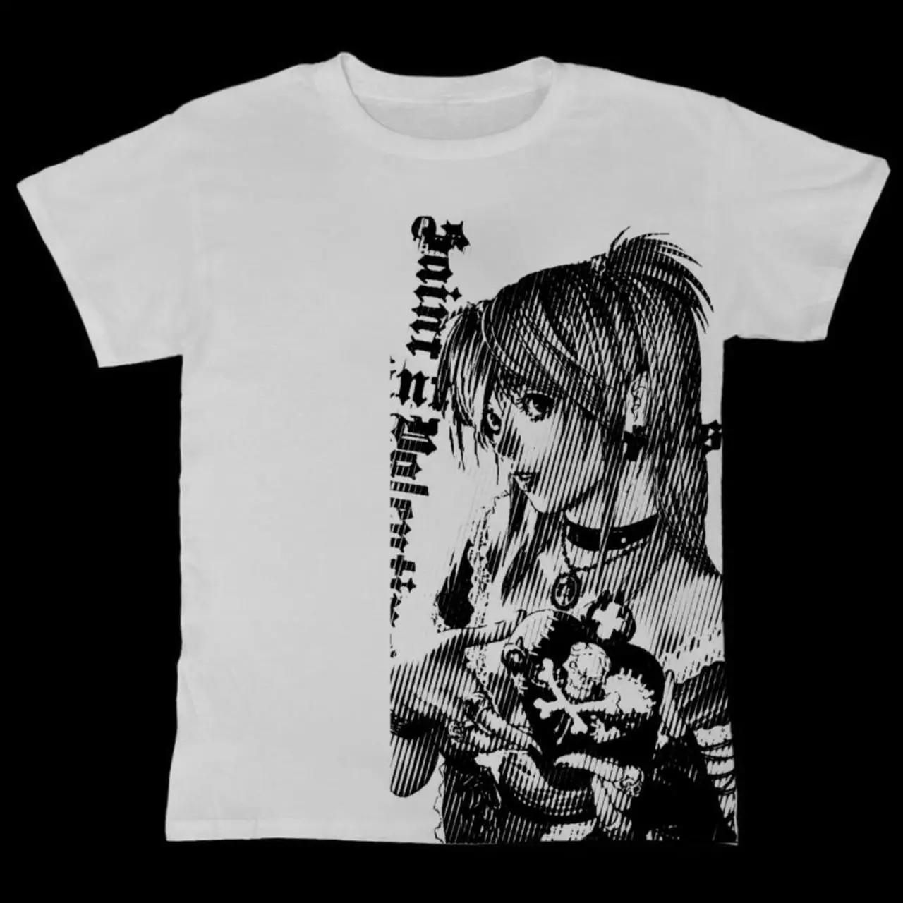 Emo Gothic aesthetic clothing Y2k top Kpop women\'s T-shirt 2024 anime girl T-shirt top Gothic dark girl E-girl