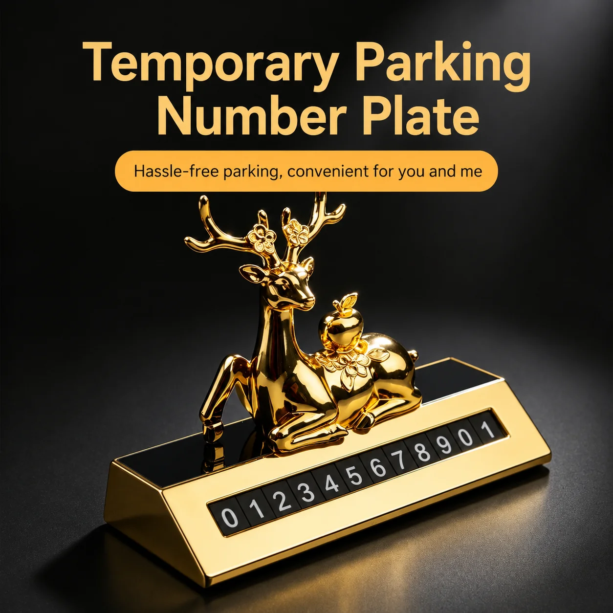 Car Air Freshener Glow-in-the-dark Temporary Parking Number Plate Deer Shape Alloy Center Console Ornament Car Accessories