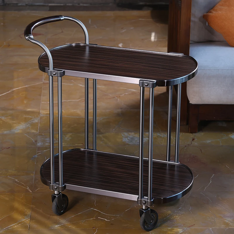 

Double-layer Cake Trolley Three-layer Wine Snack Service Restaurant Dining Cart Multifunctional Trolley Commercial