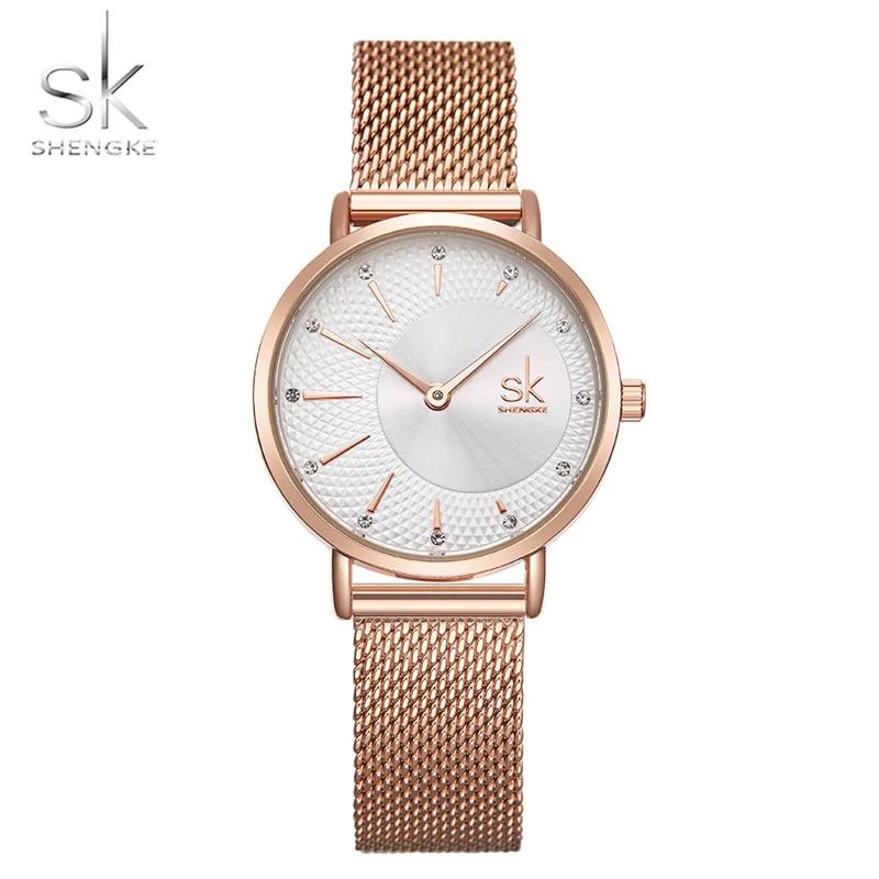 Shengke Ladies Quartz Watch Women Watchband Casual Wristwatch Japan Movement Elegant Clock for Wife SK Relogio Feminino