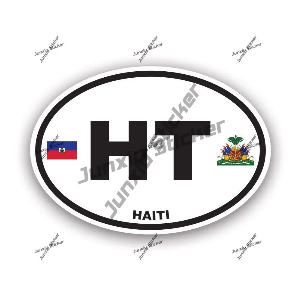 

Haiti Oval Sticker Haiti HT Flag Decal for SUV Motorcycle Off Road Waterproof UV Protected Stickers for Car Laptop Accessories