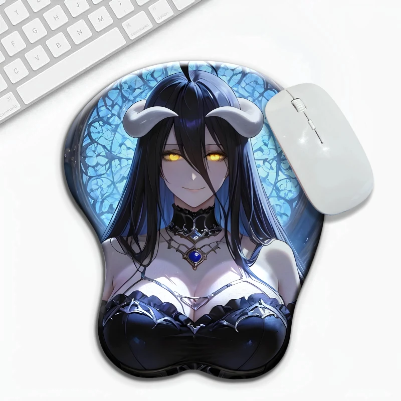 Ergonomic Albedo for Overlord Anime 3D Silicone Wrist Rest Mouse Pad Desk Pad Suitable for Gaming Use
