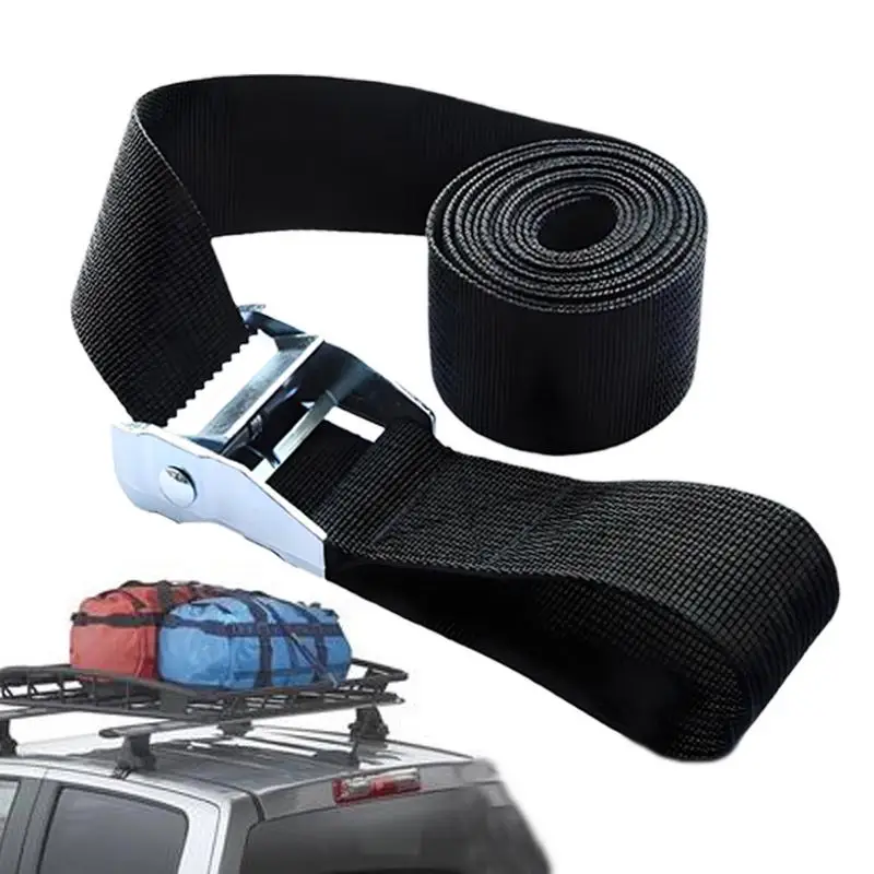 Car Straps Tie Downs Alloy Buckle Cargo Straps Truck Accessories Roof Rack Cargo Carrier Heavy Duty Adjustable Utility Strap