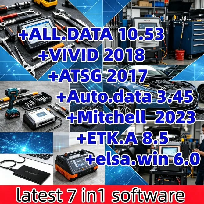 

7 in 1 Alldata 10.53 Autodata 3.45 VIVID HAYNES PRO 2018.1 Mitchell Ultramate 2023 Atsg 2017 elsawin 6.0 etka 8.5 software