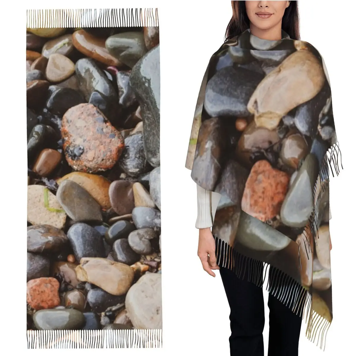 

Пляжный шарф с кисточками, женские мягкие теплые шали и накидки, длинная осенне-зимняя шаль