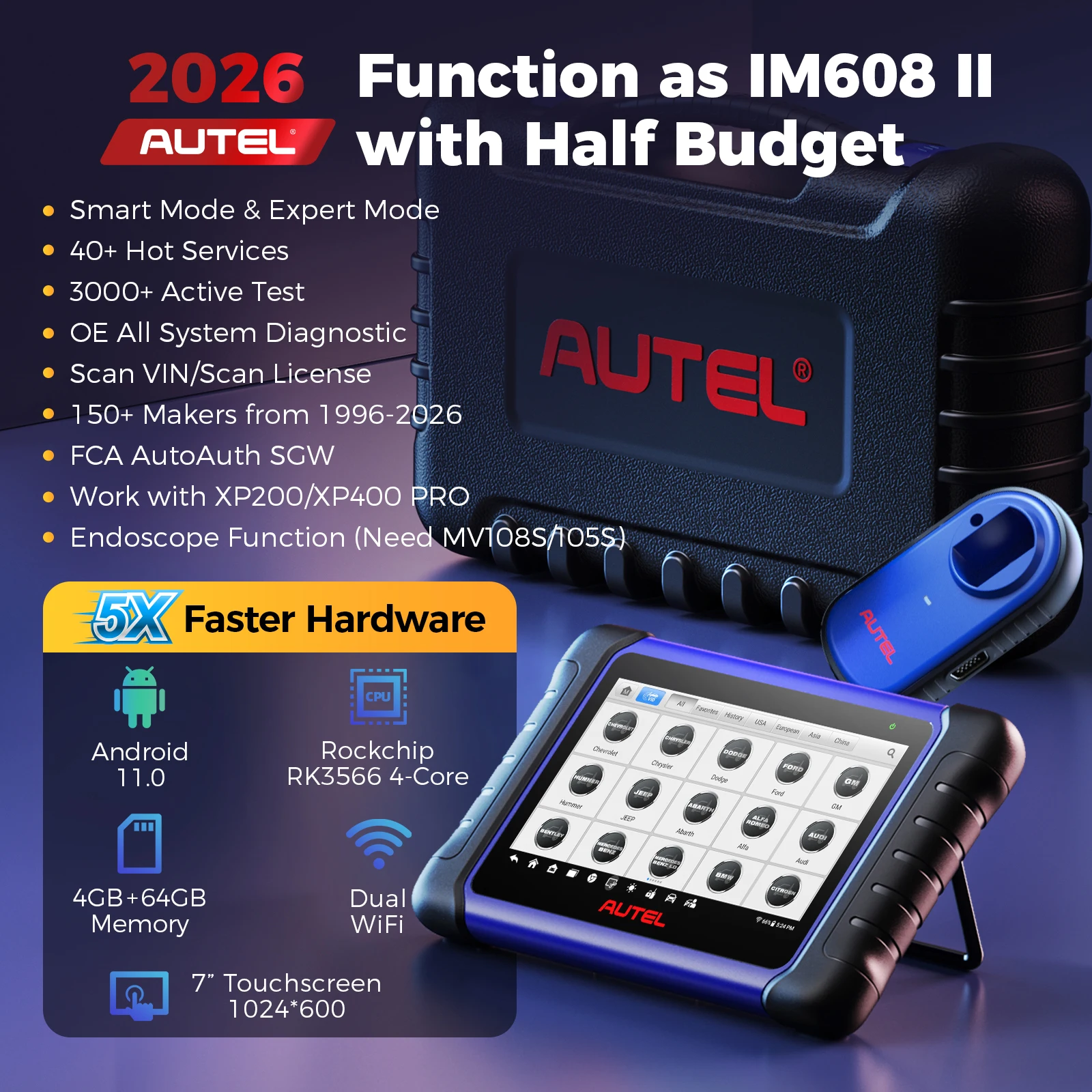 Autel MaxiIM IM508S Scanner Key Programming Tool with XP200 Programmer Bidirectional Control Car Diagnostic Device, IMMO Functions, 40+ Services, All System Diagnostics Key Fob Programming Tools Auto Diagnostic Tool