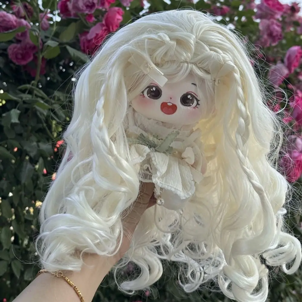 

Cute Long Curly Hair Cotton Doll Wig Clamping Chemical Fiber Idol Star Doll Hair DIY 20cm Doll Wigs Idol Star Doll