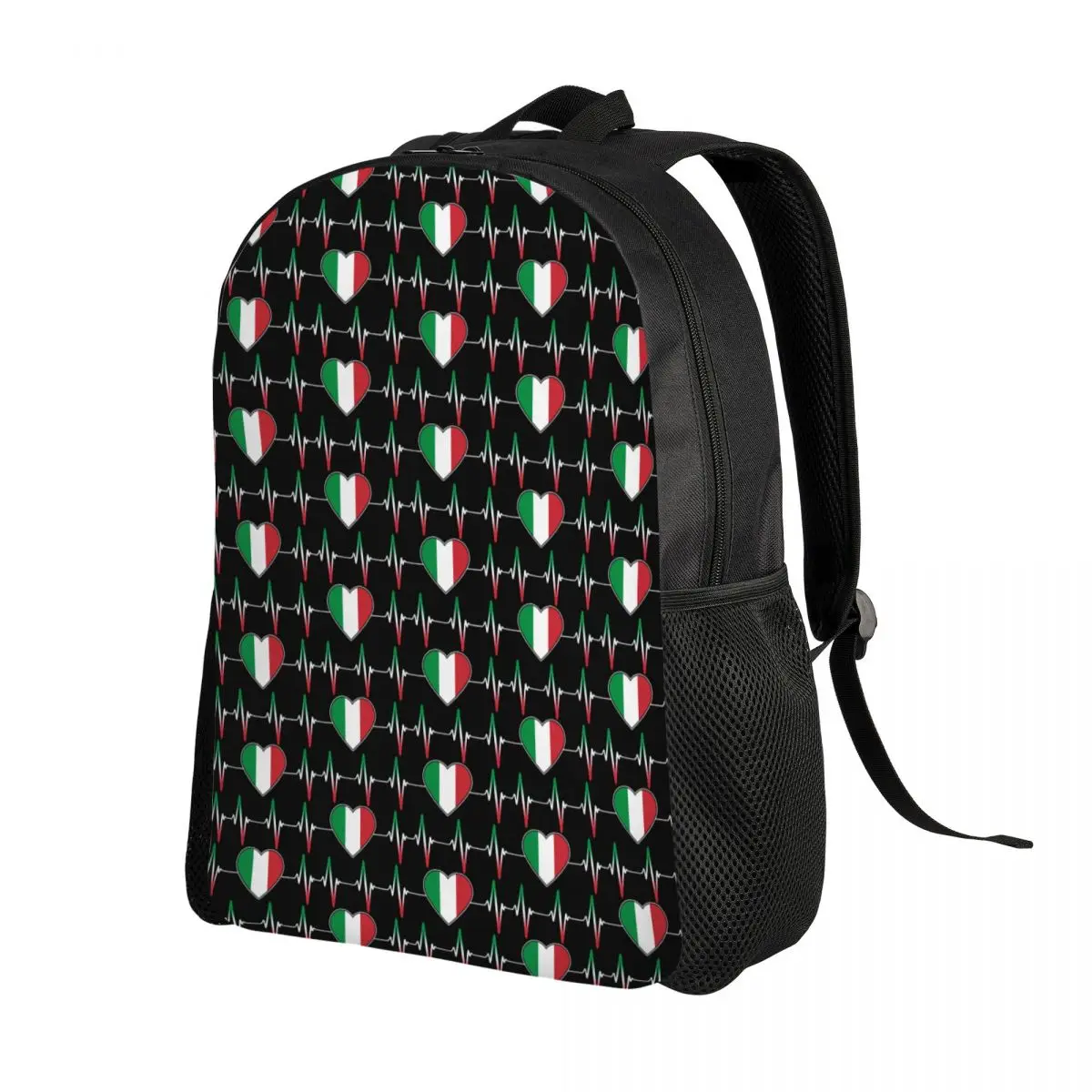 Italian Heartbeat Italy Flag Backpack for Women Men College School Students Bookbag Fits 15 Inch Laptop Bags