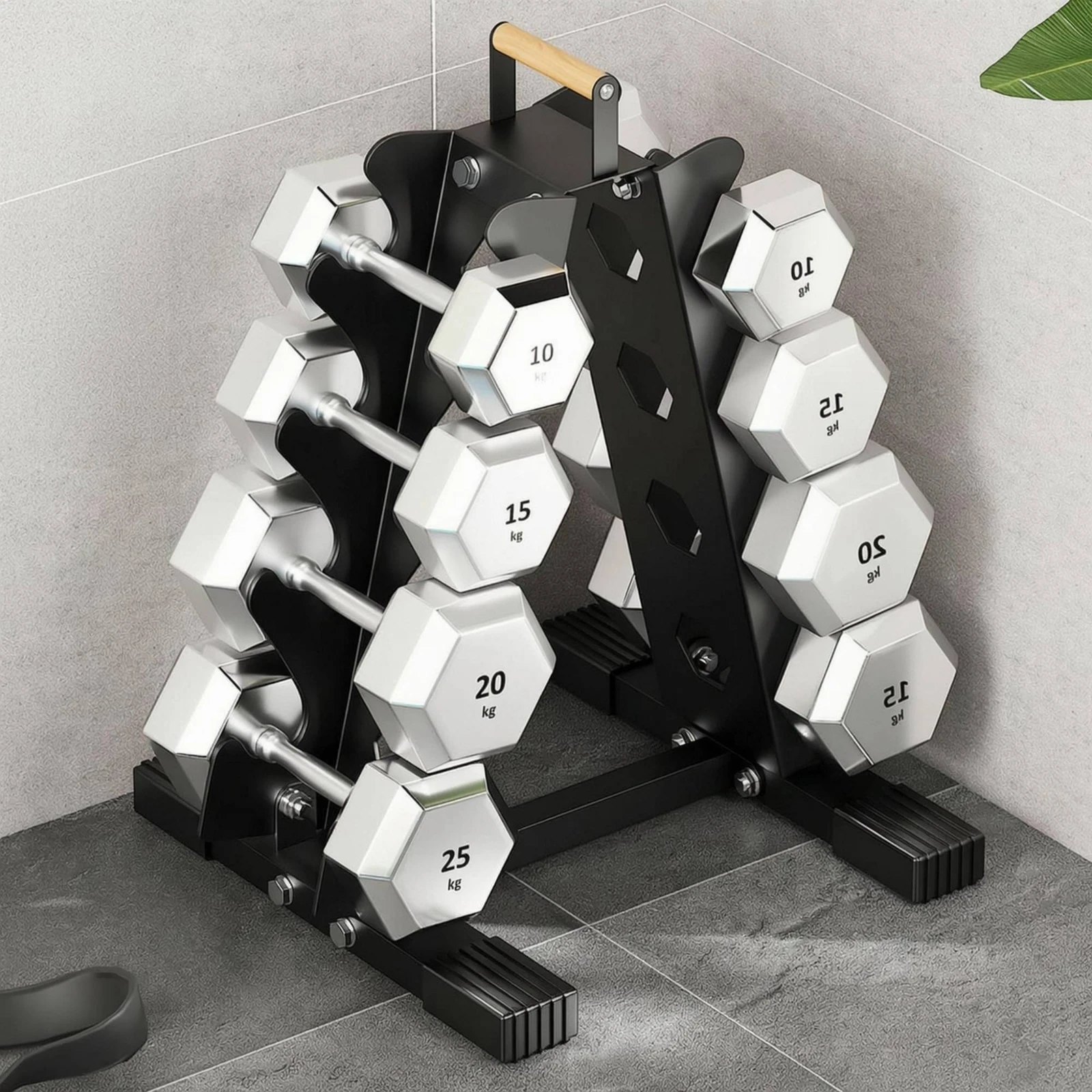 4-Tier Dumbbell Rack Wooden Ha - Home Gym Usa review and price