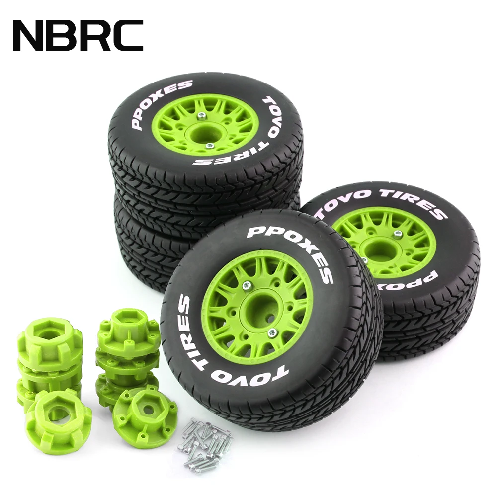 

4Pcs 113mm 1/10 1/8 Short Course Truck Tires Tyre Wheel with 12/14/17mm Hex for Traxxas Slash Arrma SENTON VKAR 10SC HPI RC Car