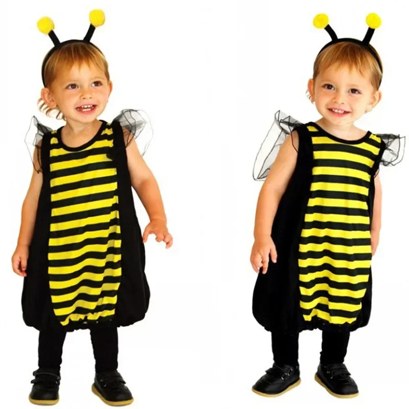 

CosplayUnisex Jumpsuits Cute Kids Bee Cosplay Children Halloween Insect Costumes Carnival Parade Christmas Role Play Party Dress