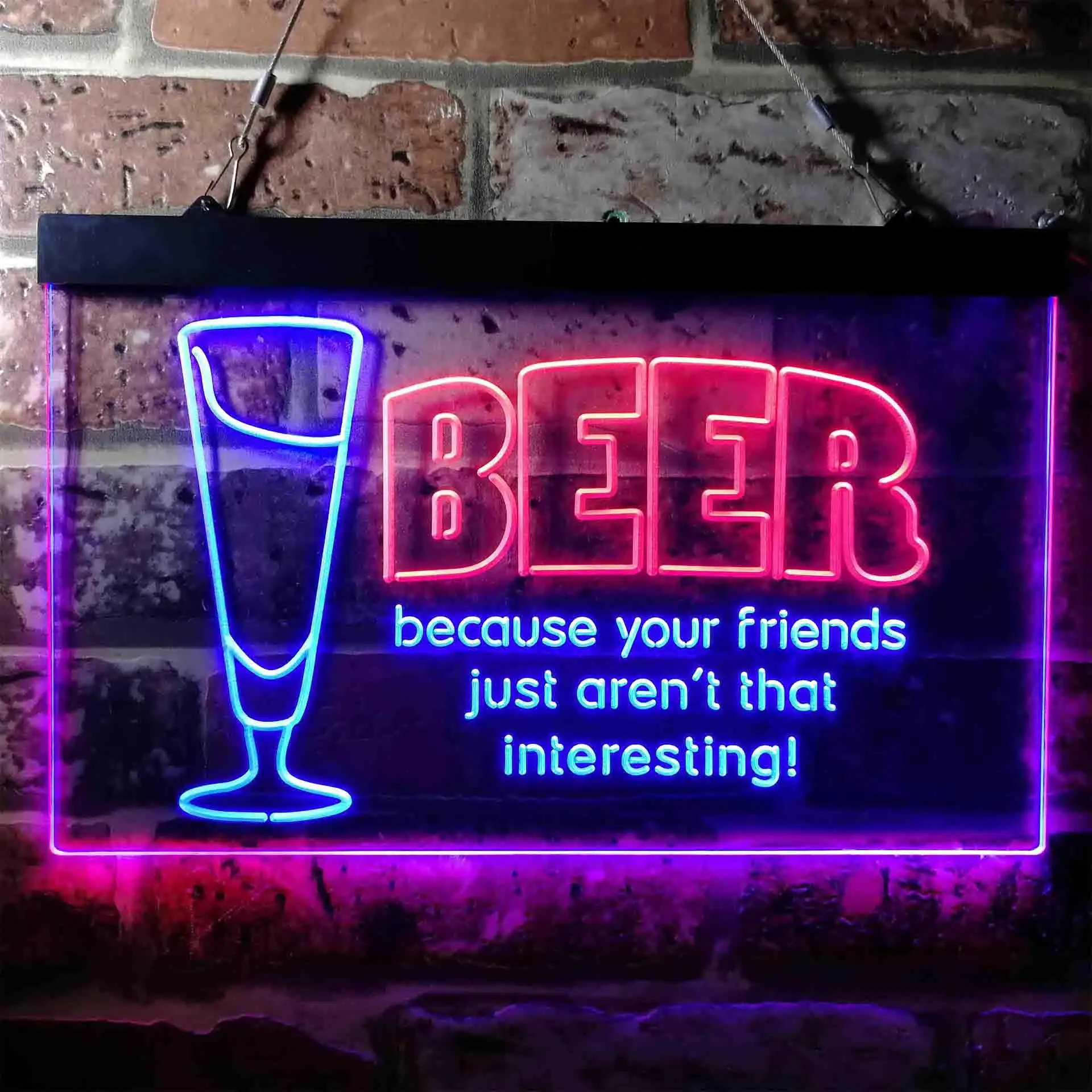 Drink Beer. Fun quote Dual Color Led Neon Sign st6-i3741