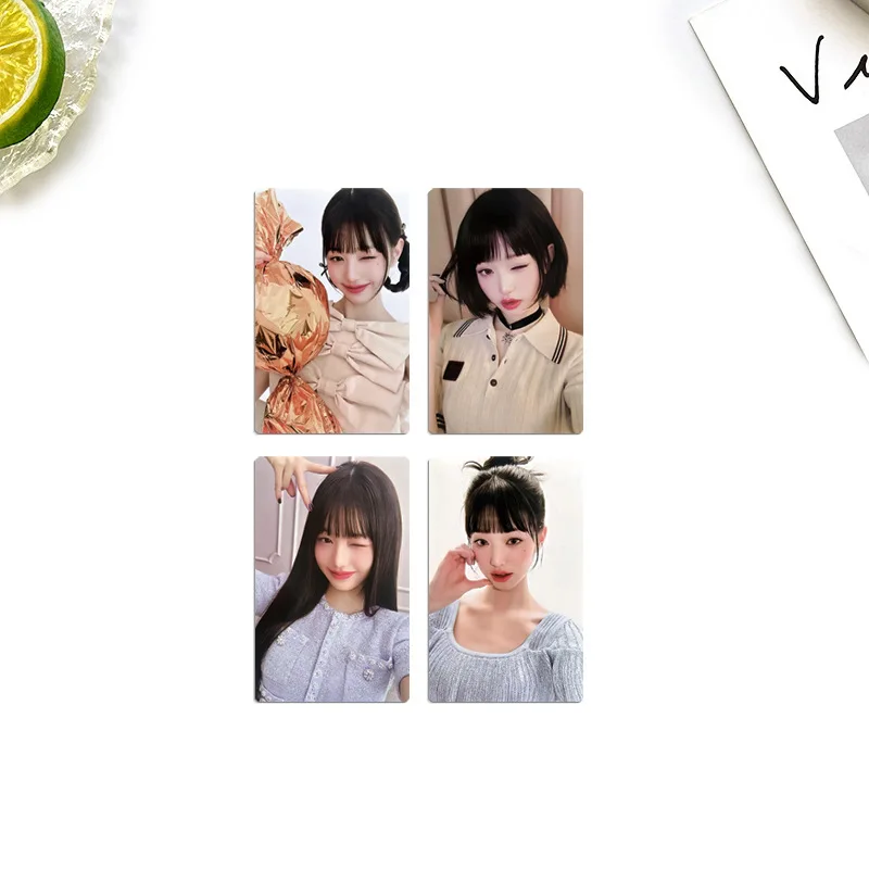 4Pcs/Set KPOP Wonyoung Endorsement 5.0 Lomo Cards Cute Selfie Double-sided Photocards Boys Girls Fans Birthday Collectibles Gift