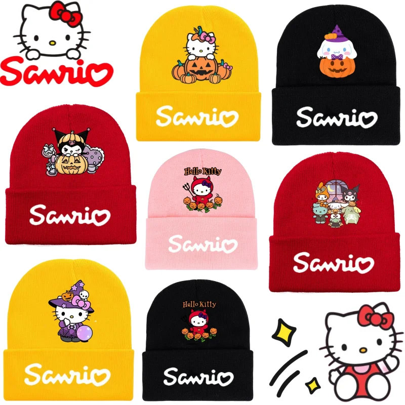 

Sanrio Hello Kitty My Melody Kuromi Cinnamoroll осенне-зимняя вязаная шапка креативная ценная милая студенческая теплая шапка «сделай сам»