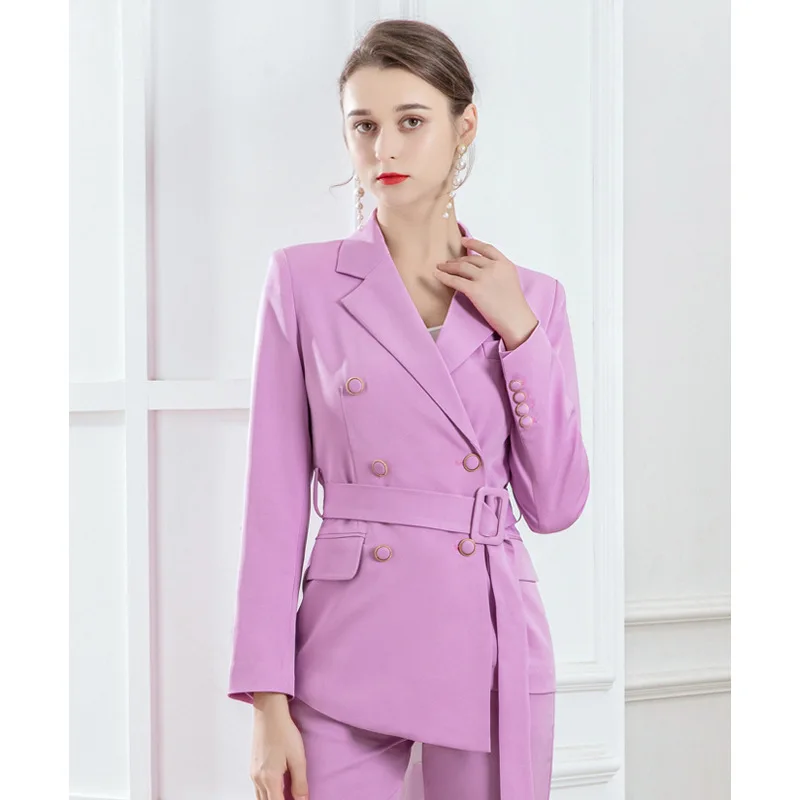 Rose Pink Women's Business Leisure Temperament High end Light Luxury Age Reducing Wedding Party Formal Occasion 2 Piece Set