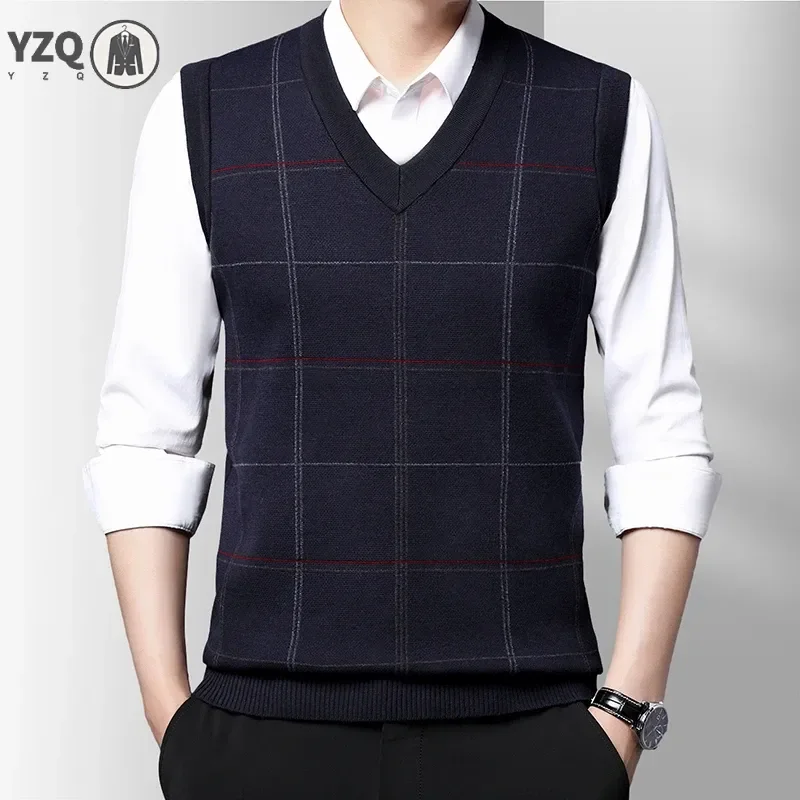 Men's Thickened Casual Sweater Tank Top Autumn and Winter Warm Men's Vest