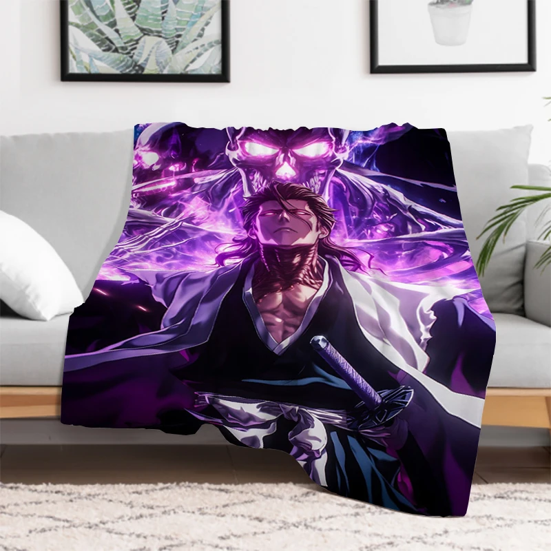 

Anime A-Aizen SousukeS B-BLEACH Soft Flannel Blankets,Throw Blanket for Picnic Beds Sofa Home Bedroom