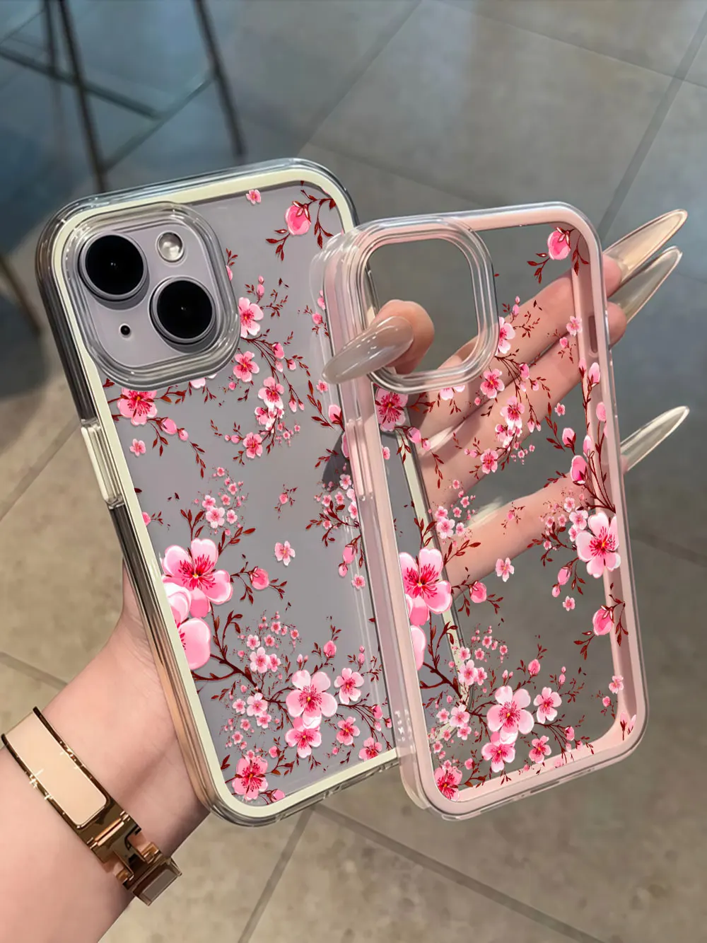 Langlebige, niedliche Pfirsichblüten-Handyhülle für Galaxy A57 A37 A55 A54 A35 A36 A15 A16 S23 S24 S25 S22 FE S26 Ultra Plus, transparente Hülle – Detail 12