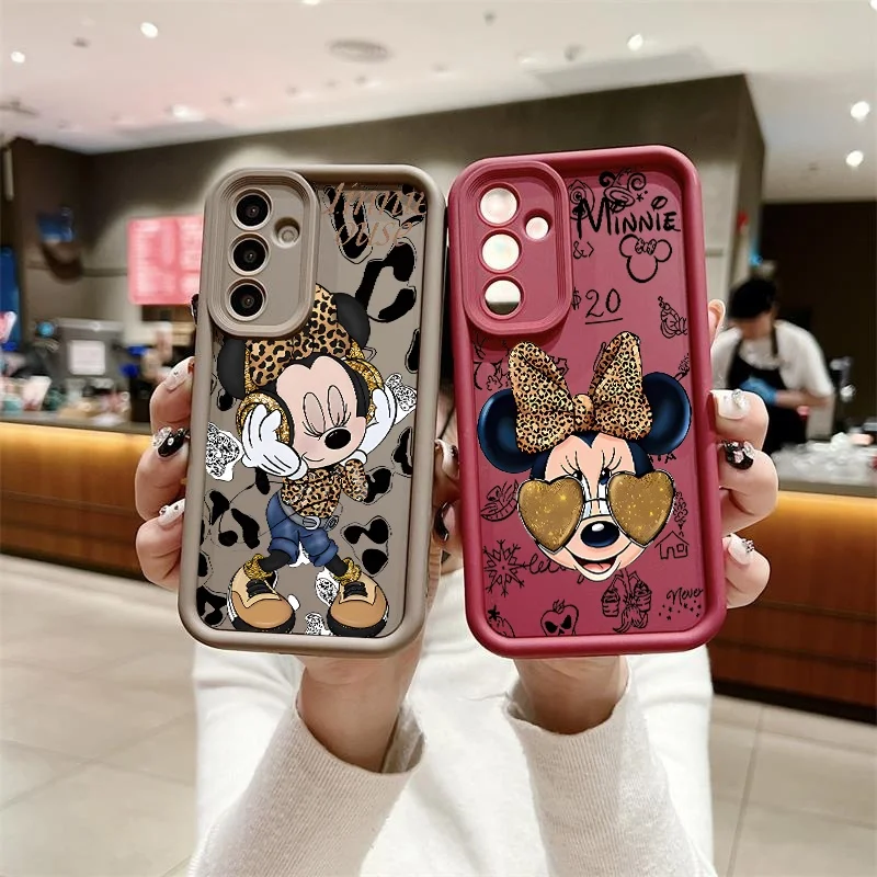 Funda con estampado de leopardo de Mickey Mouse para Xiaomi Redmi A5 A3 Note 14 13 12 Pro Plus Turbo 4 12S 11T 11 Pro 15C 14C 13 13C 12C