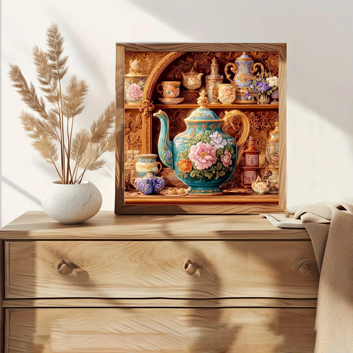 

Beautiful Flower Tea Cup Jigsaw Puzzle 500/1024 PCS Holiday Stress Relieving Fun Games Home Decor Holiday Gifts