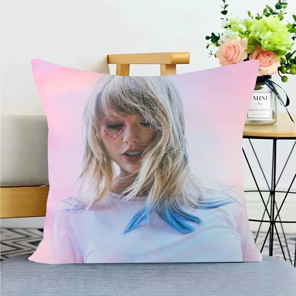 T-Taylors Famous Singer Throw Pillow Cover Nordic Vintage Style Cushion Covers Home Living Room Sofa Couch Seat Decor