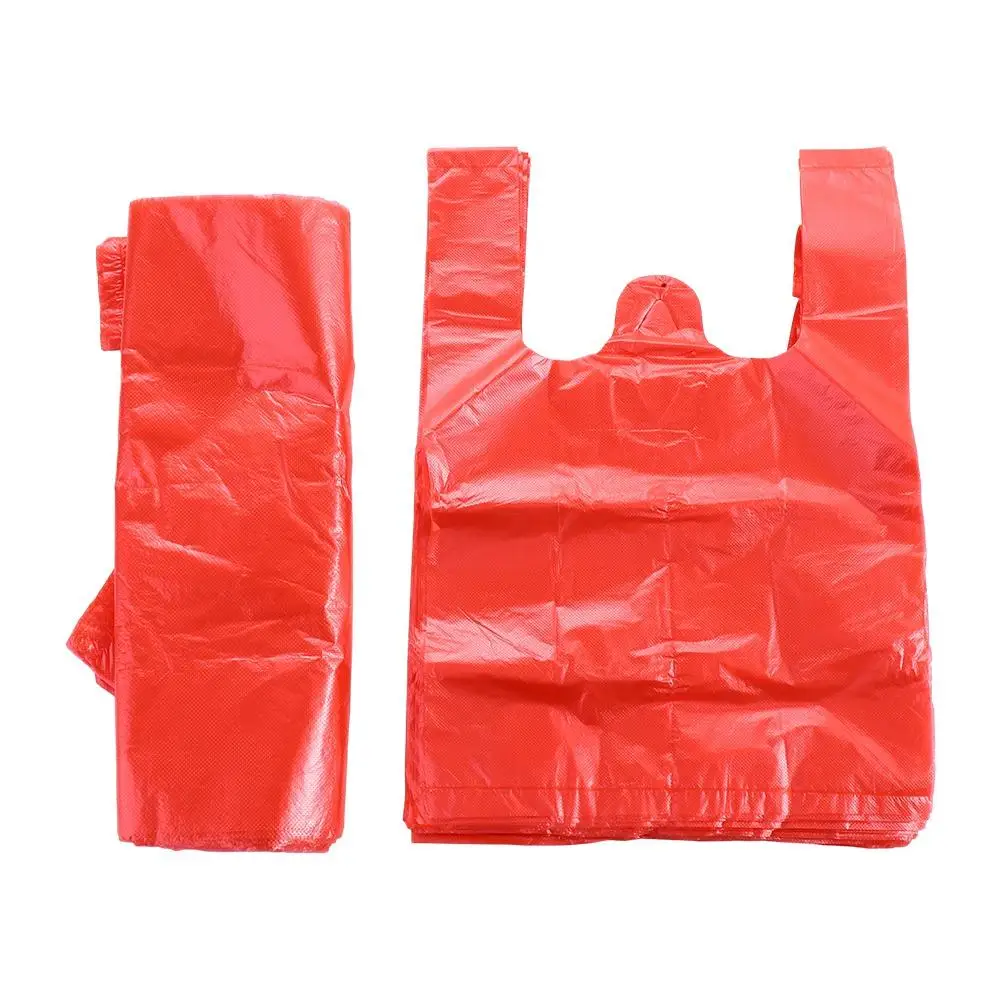 Waterproof Red Food Packaging Grocery Supermarket Retail Plastic Bag Storage Bag Garbage Pouches Shopping Bag