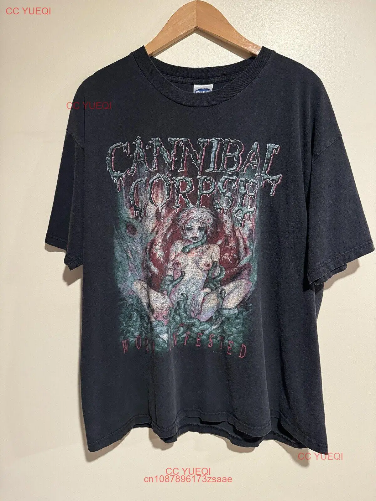 Vintage Cannibal Corpse Worm Infested Graphic Tour T Shirt Size XL