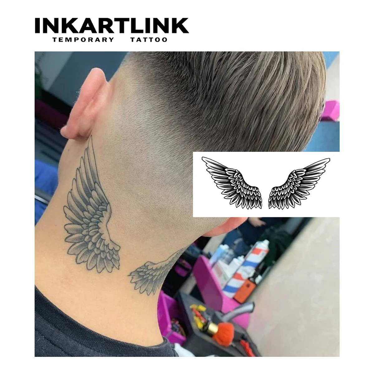 Wing Temporary Tattoo,Lasts To 15 Days New Technology Magic Waterproof Semi Permanent Sticker.