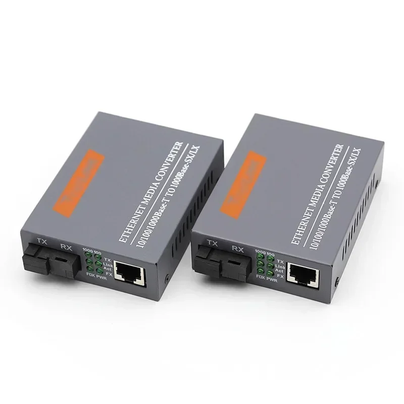 Gigabit Fiber Optical Media Converter HTB-GS-03 1000Mbps Single Fiber SC Port External Power Supply Optical fiber transmitter