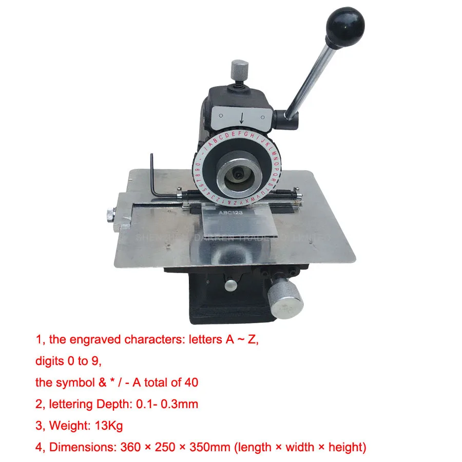 Metal Sign Marking Machine Manual Plotter Semi-automatic Pressure Plate Embossing Machine Smashing Card Tool