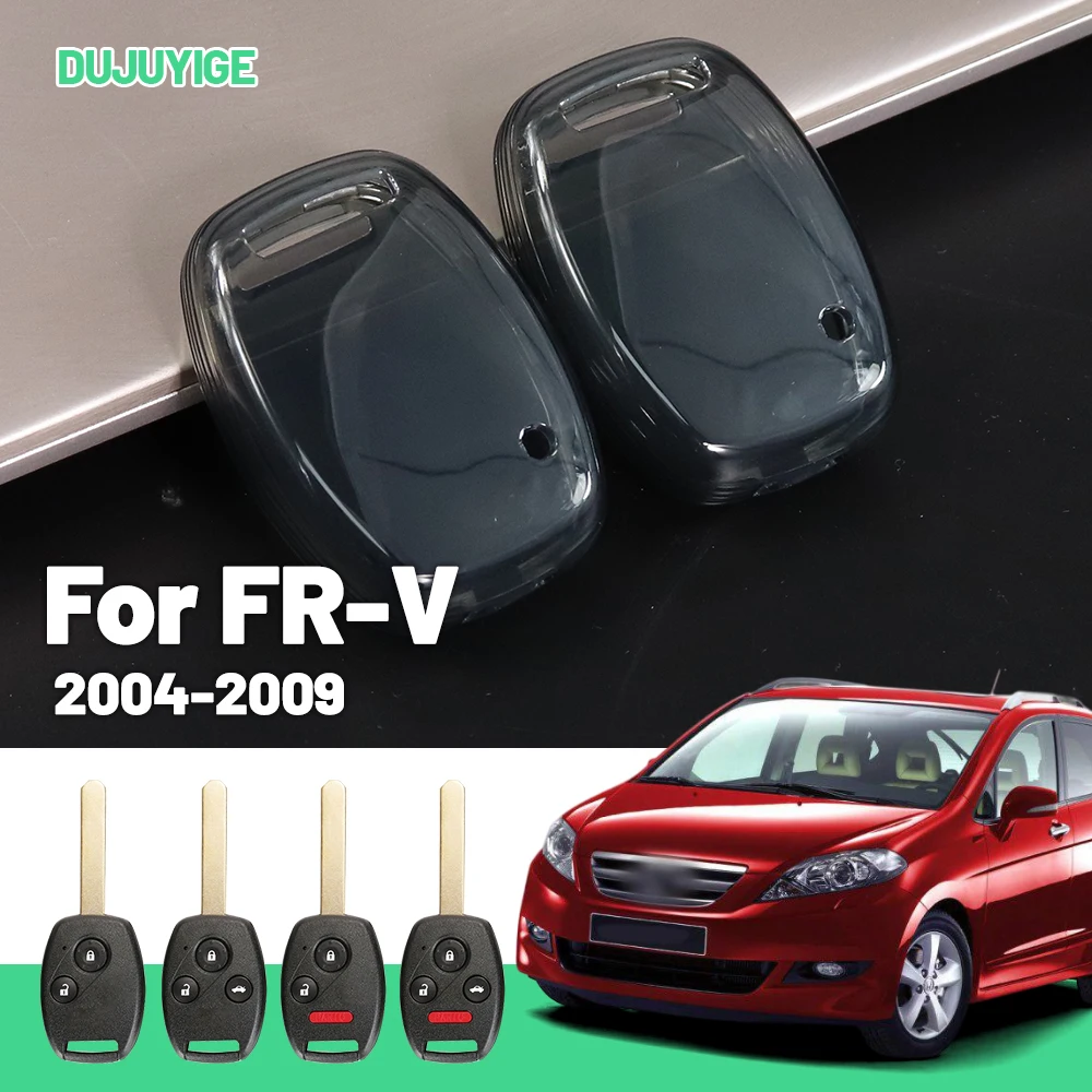 

Прозрачный чехол для ключей из ТПУ для Honda FR-V FRV 2004-2009, защитный чехол для брелока, автомобильные аксессуары 2005 2006 2007 2008
