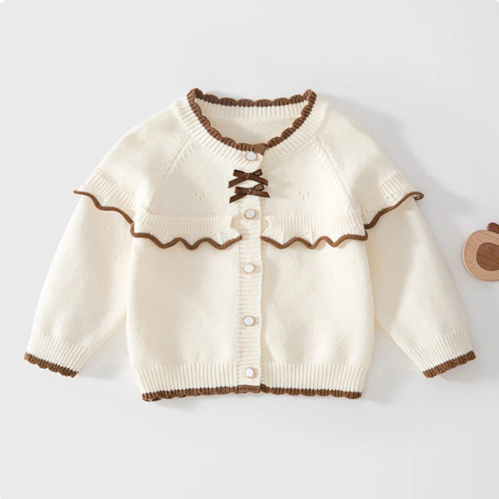 Baby Girl Knit Sweater Cute Soft Spring Autumn Infant Boutiuqe Clothing Little Girls Outerwear Cardigan