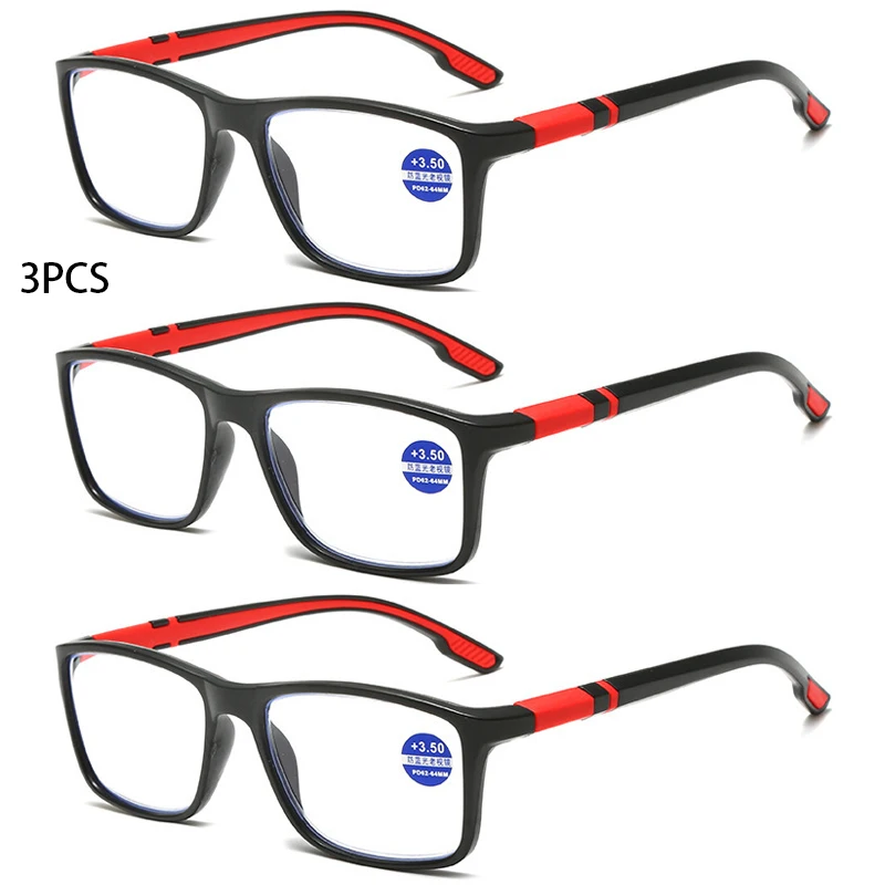 3PCS Ultra-Light Sports TR90 Reading Glasses Fashion Anti-Blue Light Reading Glasses Sports Frames Unisex Men Women image 2
