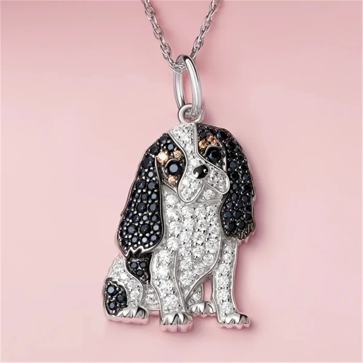 Newly Arrived Jewelry Inlaid Multicolored Zircon Knight Dog Necklace UNISEX Leisure and Versatile Pet Enthusiast Necklace