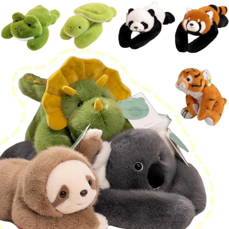 60cm Kawaii High Quality Long Arm Animal Plush Doll Dinosaur Raccoon Crocodile Turtle Sloth Bear Plush Toy Home Decor Gift
