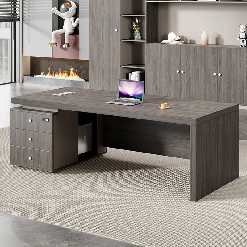 Design exclusivo chefe mesa armário de armazenamento supervisor gerente mesa simples bloqueio presidente cadeira trabalho mesa escritorio móveis