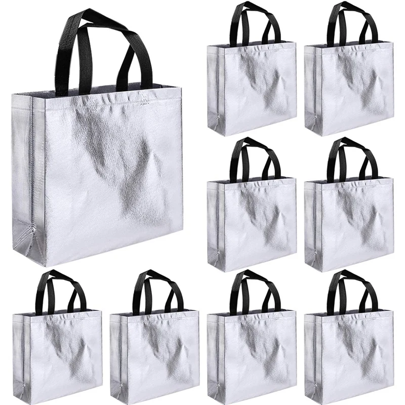 

12 Pack Grocery Bag,Multipurpose Non-Woven Large Tote Bag With Handle,Eco Reusable Present Bag For Party/Shopping