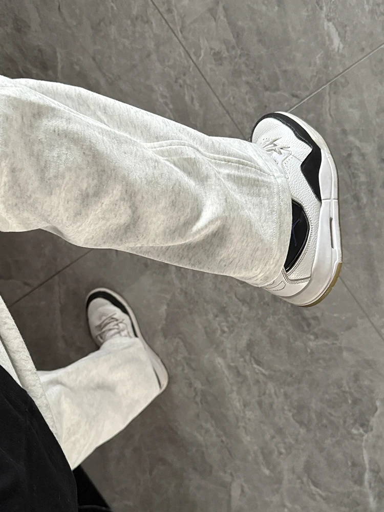 الشارع الشهير أزياء رجالي سستة Sweatpants ربيع الخريف عارضة بلون مستقيم السراويل الرجال أنيق الرباط السراويل