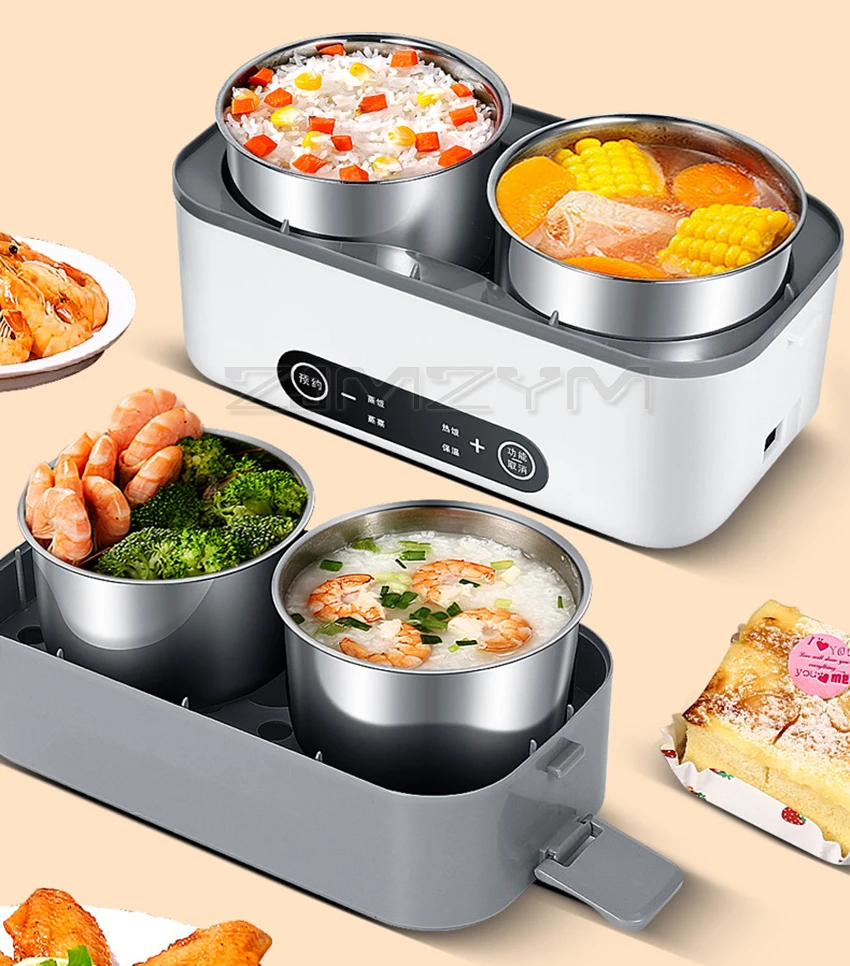 Electric Lunch Box with 2/4 Inner Pot 24H Smart Appointment Portable Multicooker Hot Pot Heating Lunch Box Food Warmer Container