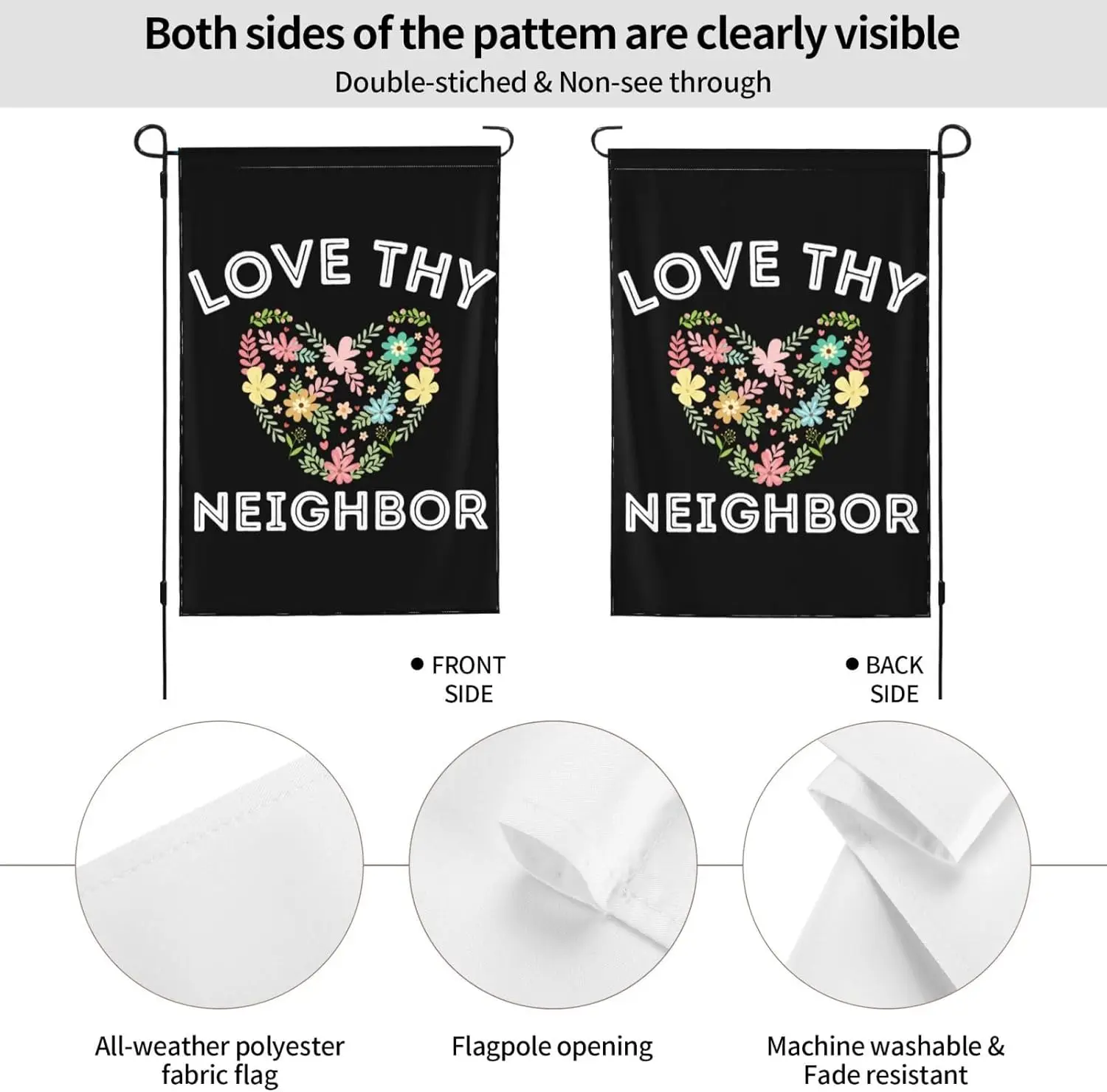 Love Thy Neighbor Yard Sign Flag No Exceptions Best Your Neighbor Garden Flag 28;X40; Double-Sided Holiday Party House Yard Flag