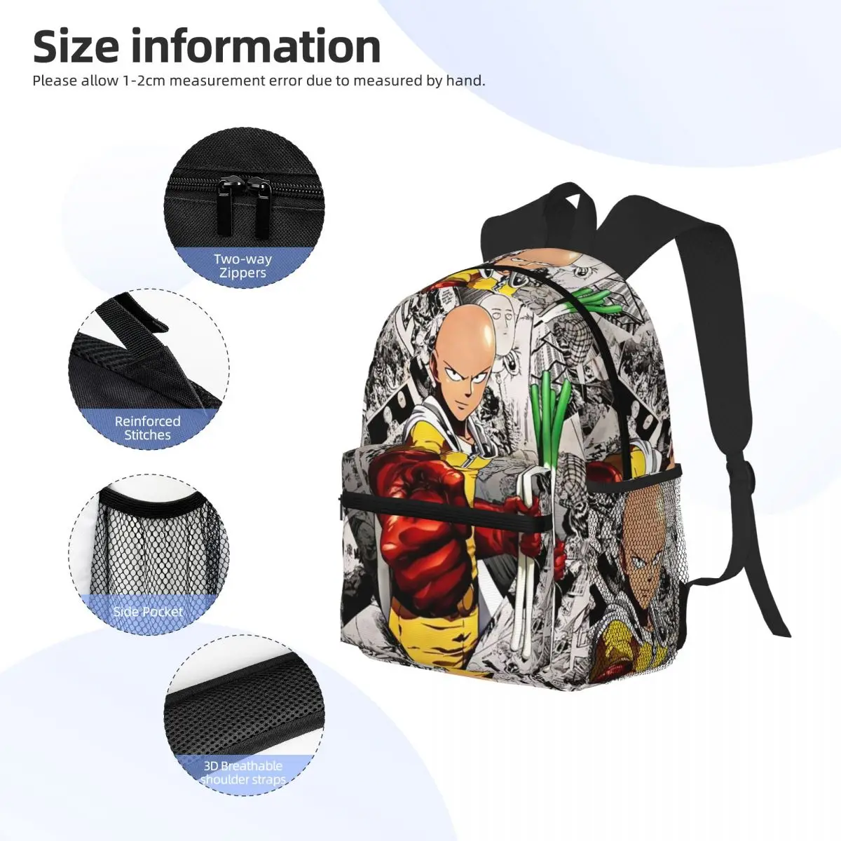 حار الدم أنيمي واحد لكمة رجل حقيبة ظهر الطالب حقيبة مدرسية المشي لمسافات طويلة السفر Daypack للرجال النساء حقيبة الكتب الموضة حقائب الكتف